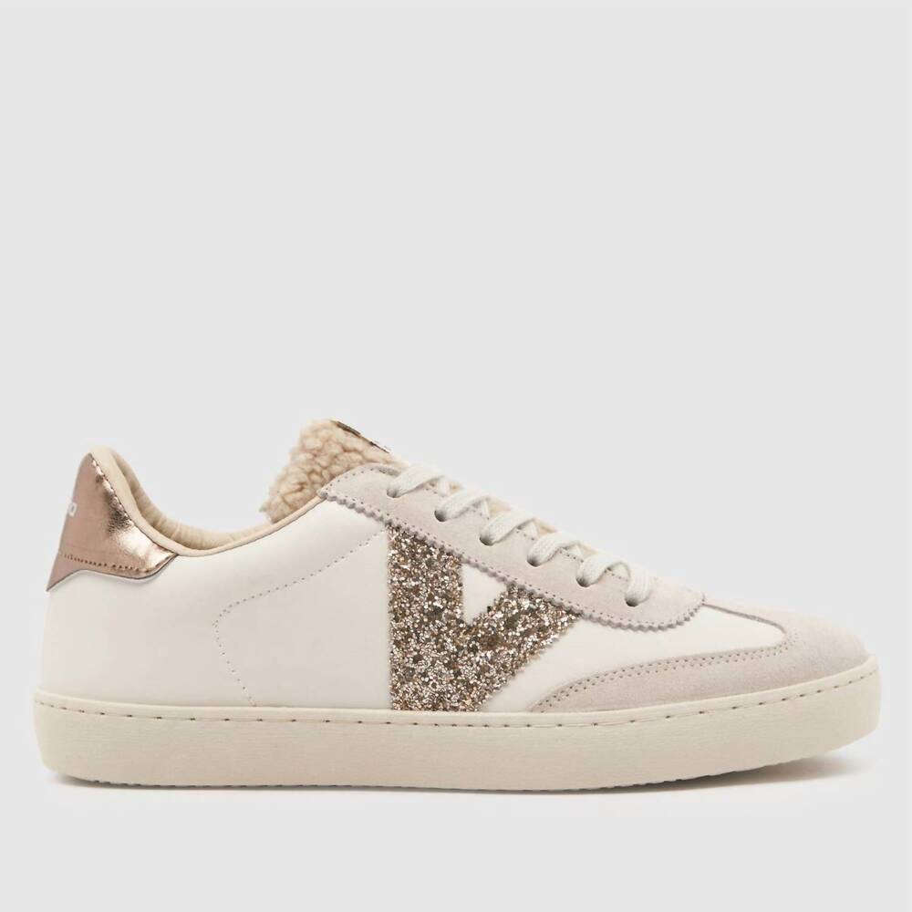 NEW VICTORIA women's berlin glitter shoe in bone/gold